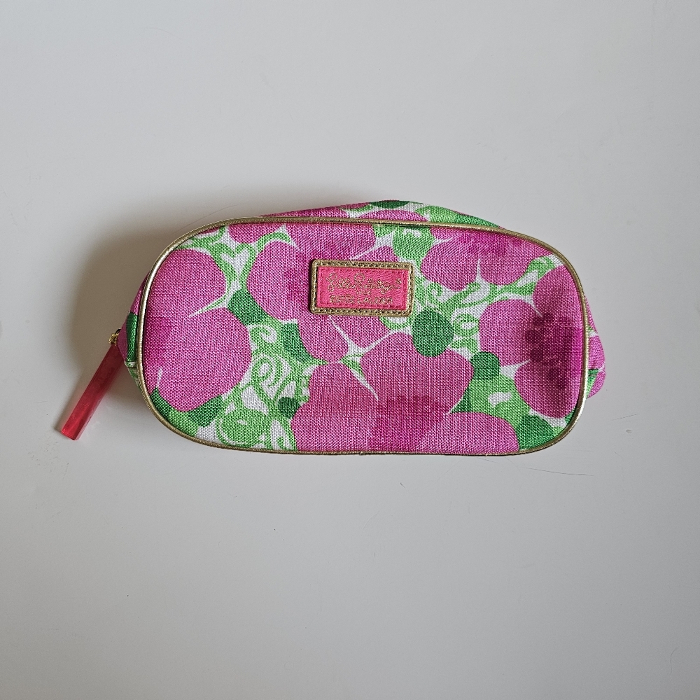 Lilly Pulitzer Estee Lauder Pink and Green Cosmetic Bags Floral Collection